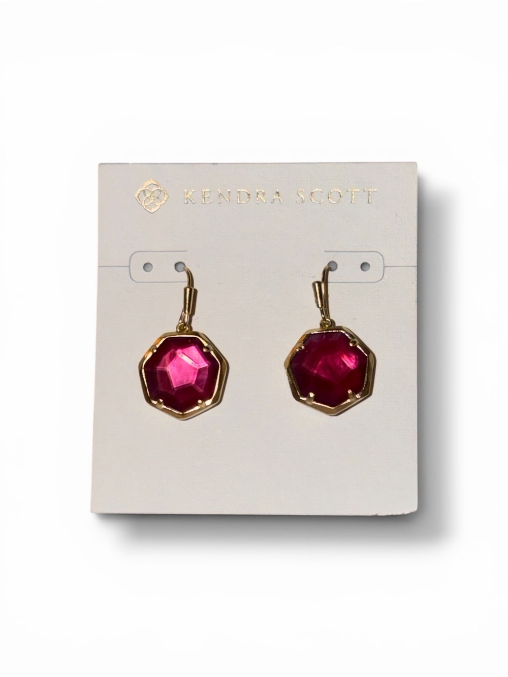 NWT Kendra Scott Cynthia Ruby Red Gold Earrings